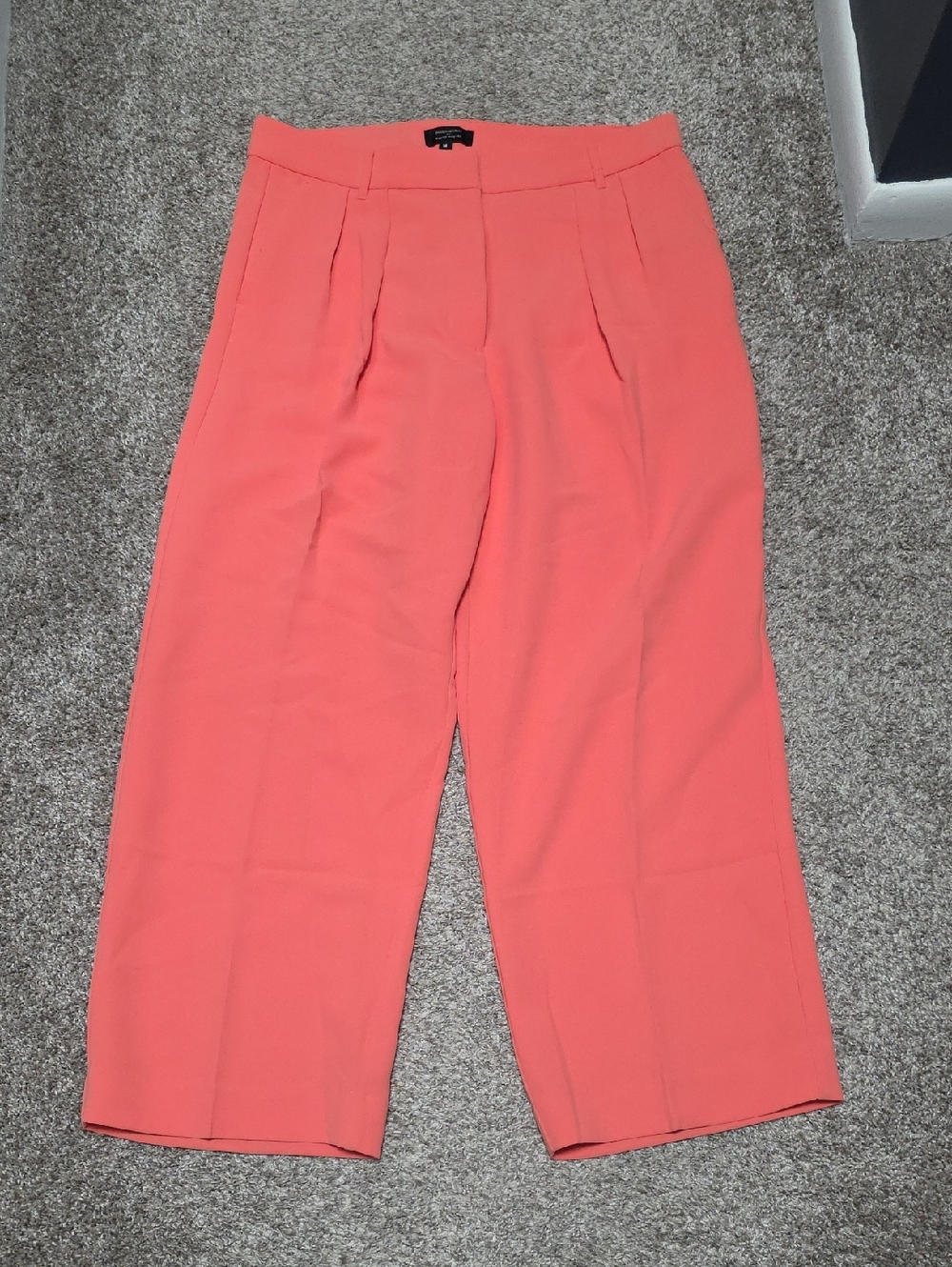 Banana Republic Coral-Peach Wide Leg Pleated Trousers